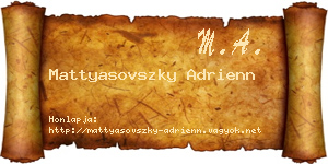 Mattyasovszky Adrienn névjegykártya